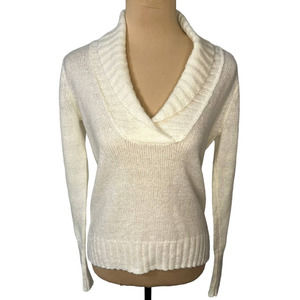 J. Crew Off White Shawl Collar Wool Blend Sweater Size S